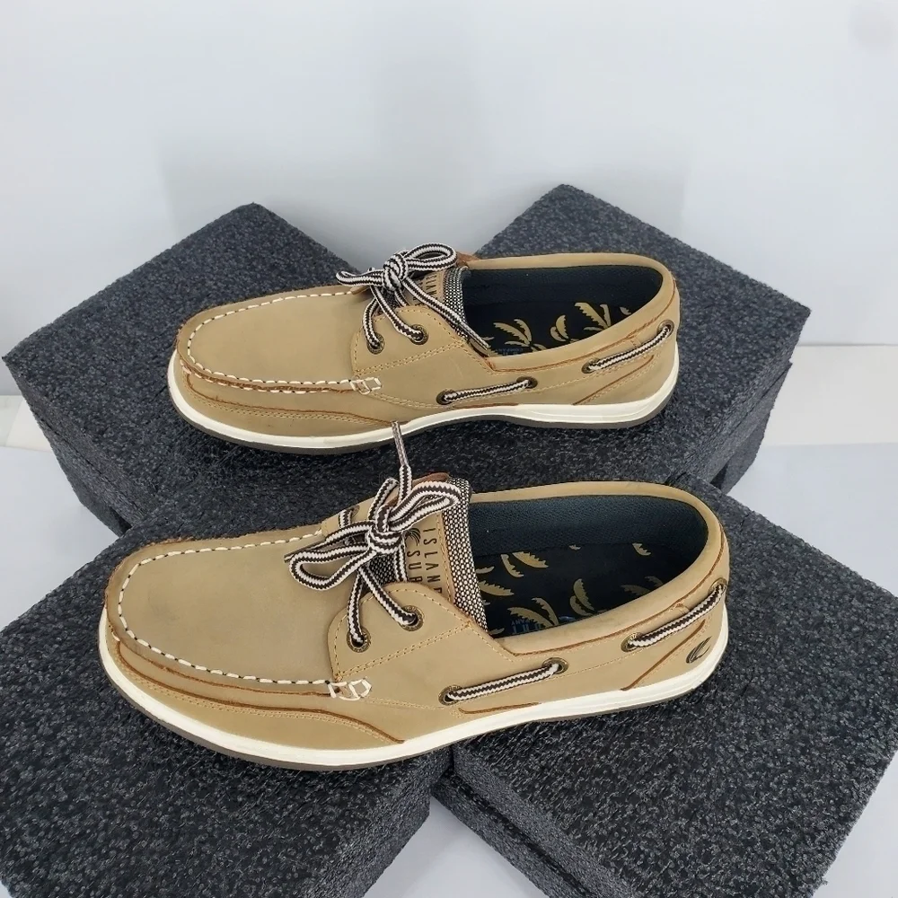 Island Surf Men's Boat Shoes Leather Brown Size 7
